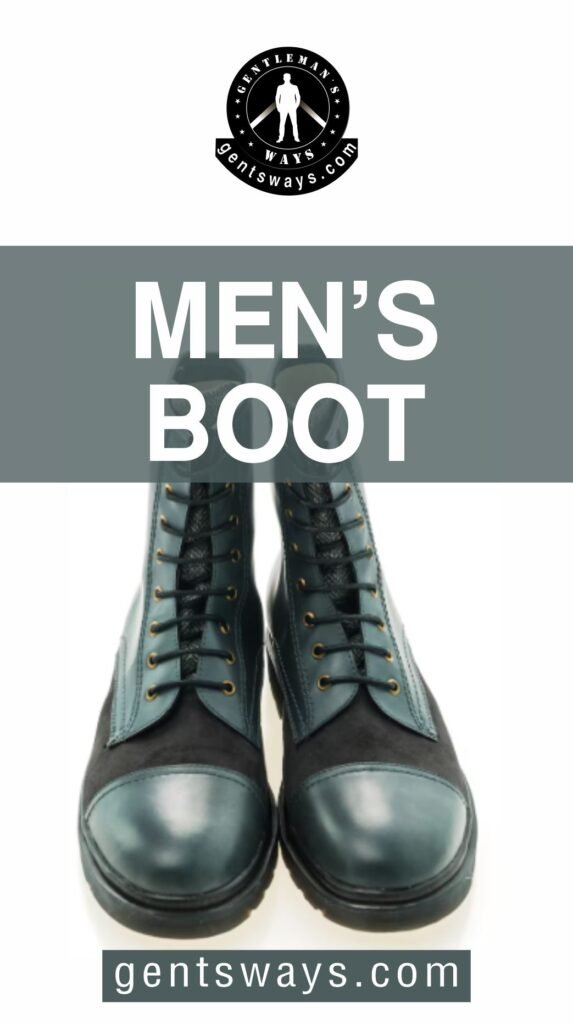 A green men's boot