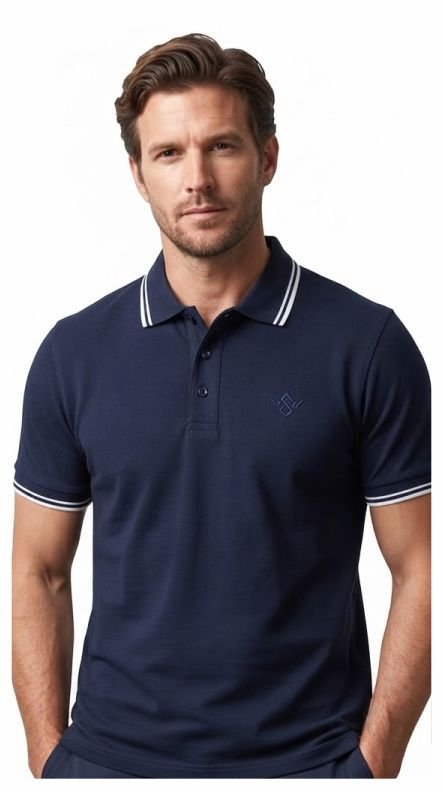 A man in a Structured Polo for a Smart On-Camera Look