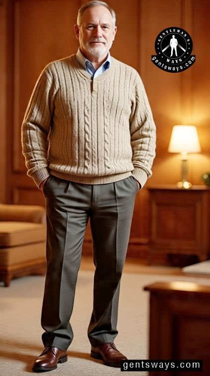 Winter Business Casual, Layered Look for 50 plus men