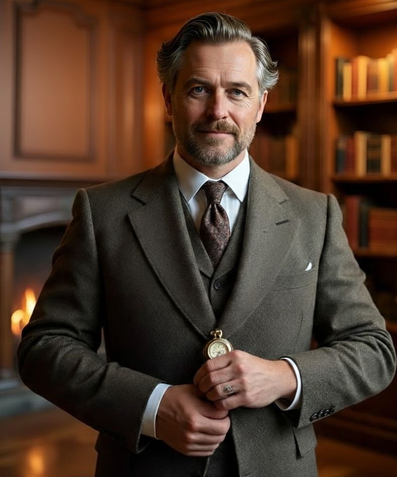 A silver fox man in formal outfit