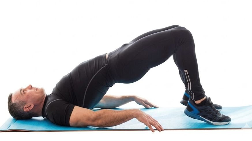 Glute Bridges for full-body workout for older men