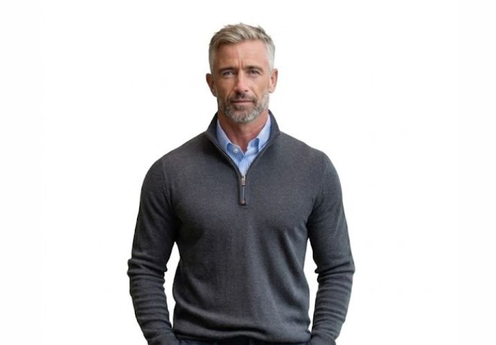 A man in Quarter-zip sweaters