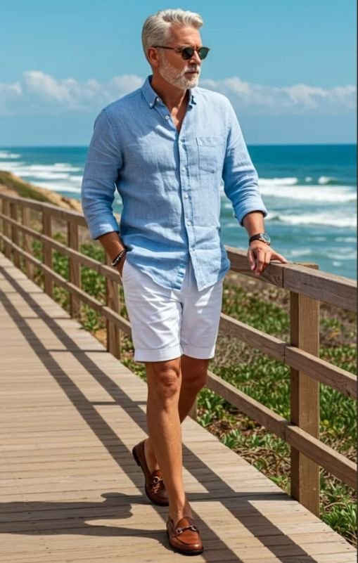 A silver fox man in a sharp outfit