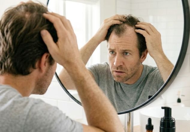 A man with hair loss looking for the best hair treatment