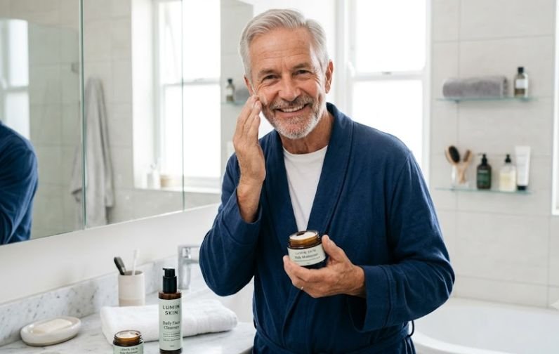 Face Cleansers and moisturizers for older men