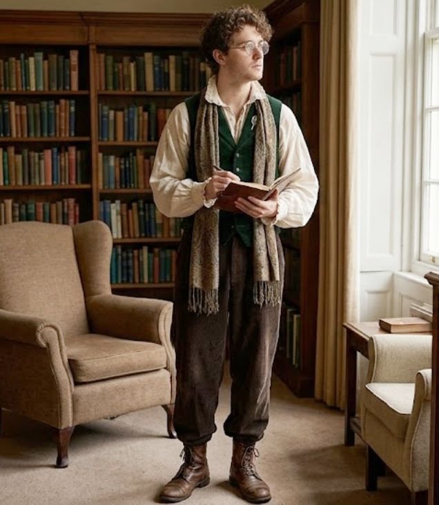 A man in poetcore outfits for men