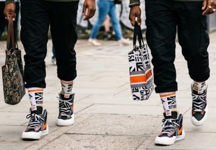 Socks as a statement in streetwear outfit