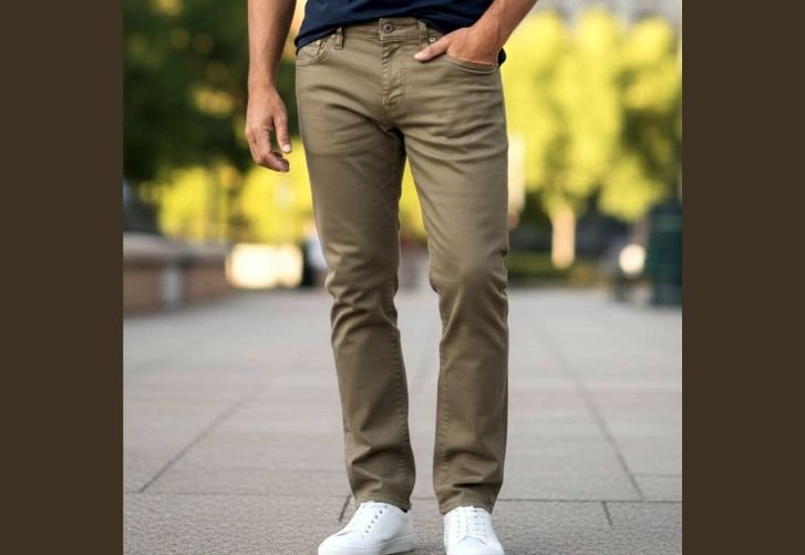 A man in a well-fitting chinos depicting how chinos should fit