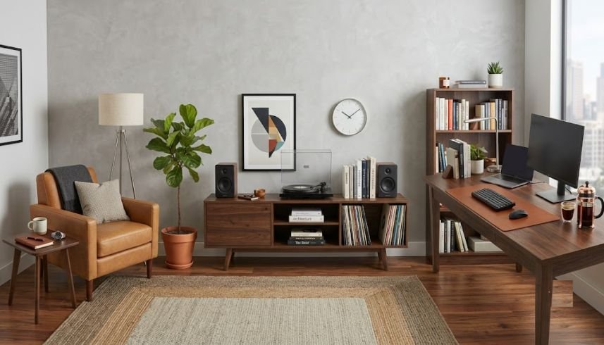 A typical men's home and living space