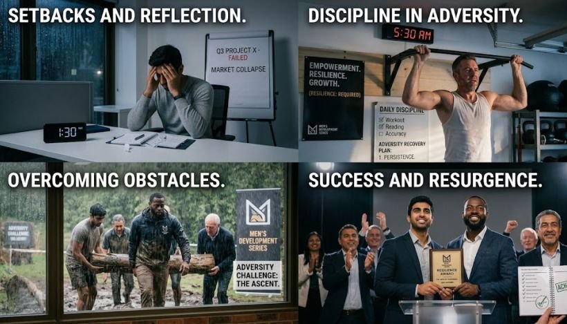 Men overcoming setbacks and being resilient