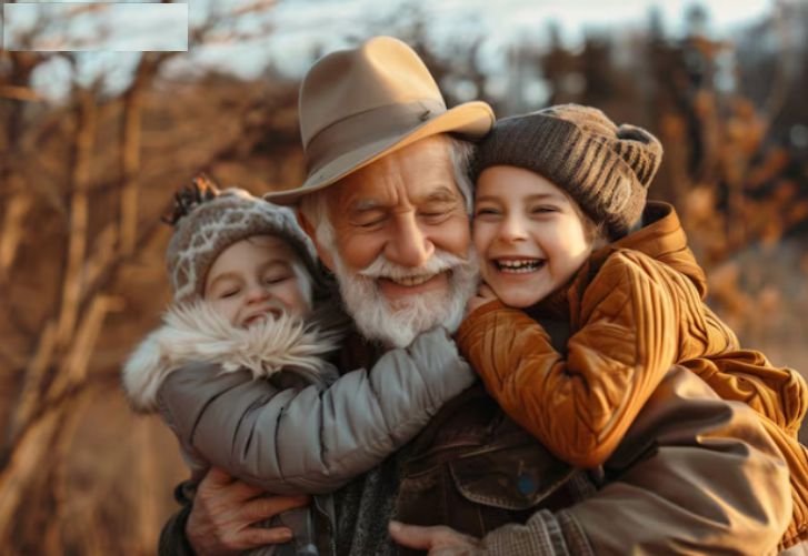 A typical grandfather who has learned how to be a modern grandfather