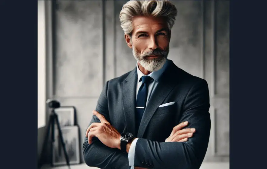 An older gentleman poses to demonstrate fashion tips for older men