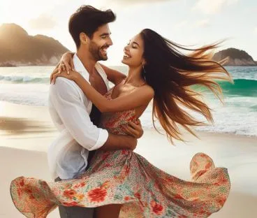 A fun-loving and spontaneous lady with her man