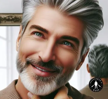 An older man with silver hair