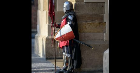 A knight standing guard