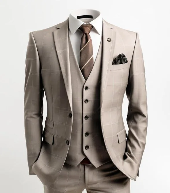 3-piece men's suit with tie