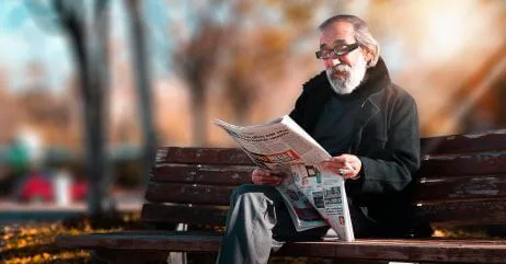 A gentlemen reading as one of the hobbies for older men