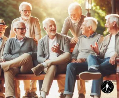 Older men socializing to overcome loneliness