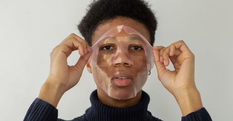 A man having facial skincare