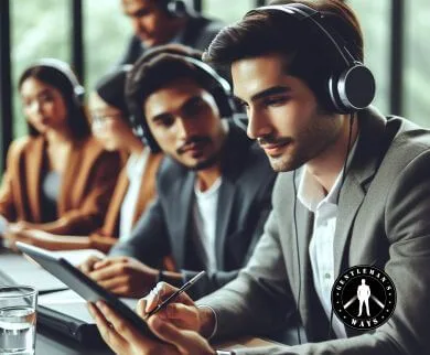 A real man in active listening